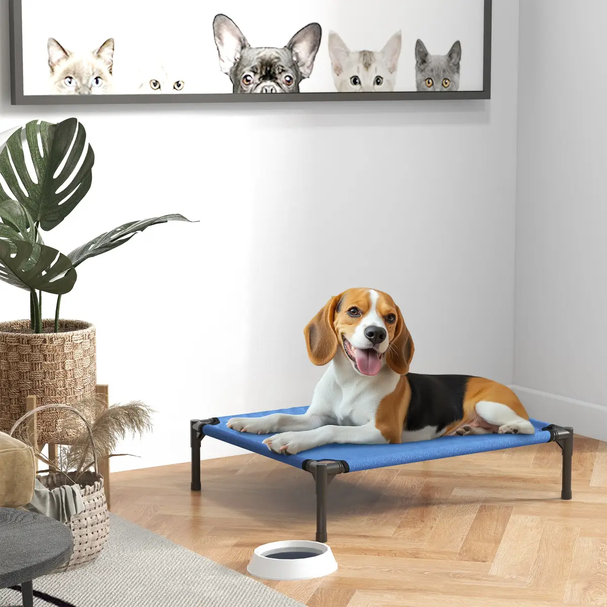 Pawhut Elevated Pet Bed Cool Cot Dog Cat Portable Folding Home Camping Hammock Foldable - Dog Beds