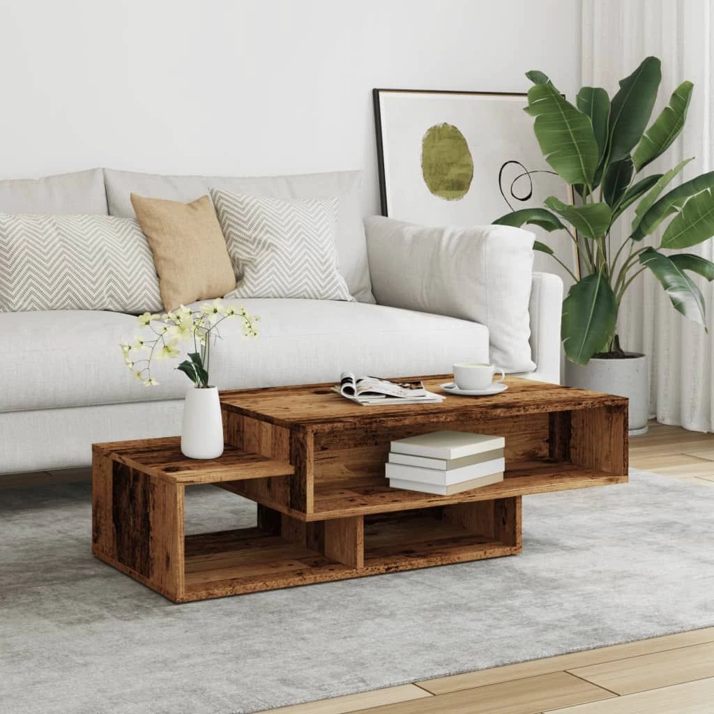 vidaXL VidaXL Coffee Table 105x55x32 cm Engineered Wood Open Shelf for Living Room Decor - Coffee Table