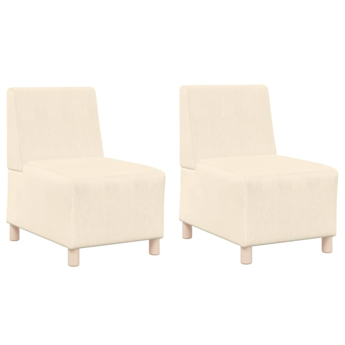 vidaXL VidaXL Modular Sofa Unit 55x74x82 Cream Corduroy LivingRoom - Sofa
