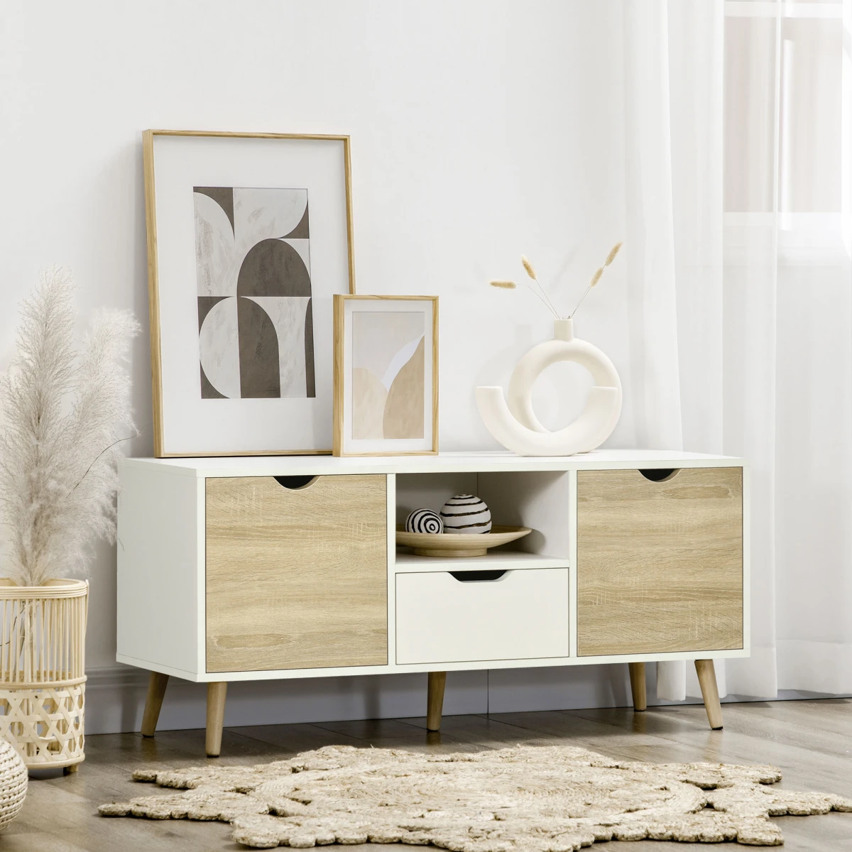 Modern TV Unit 50in Cupboards and Drawer for Living Room