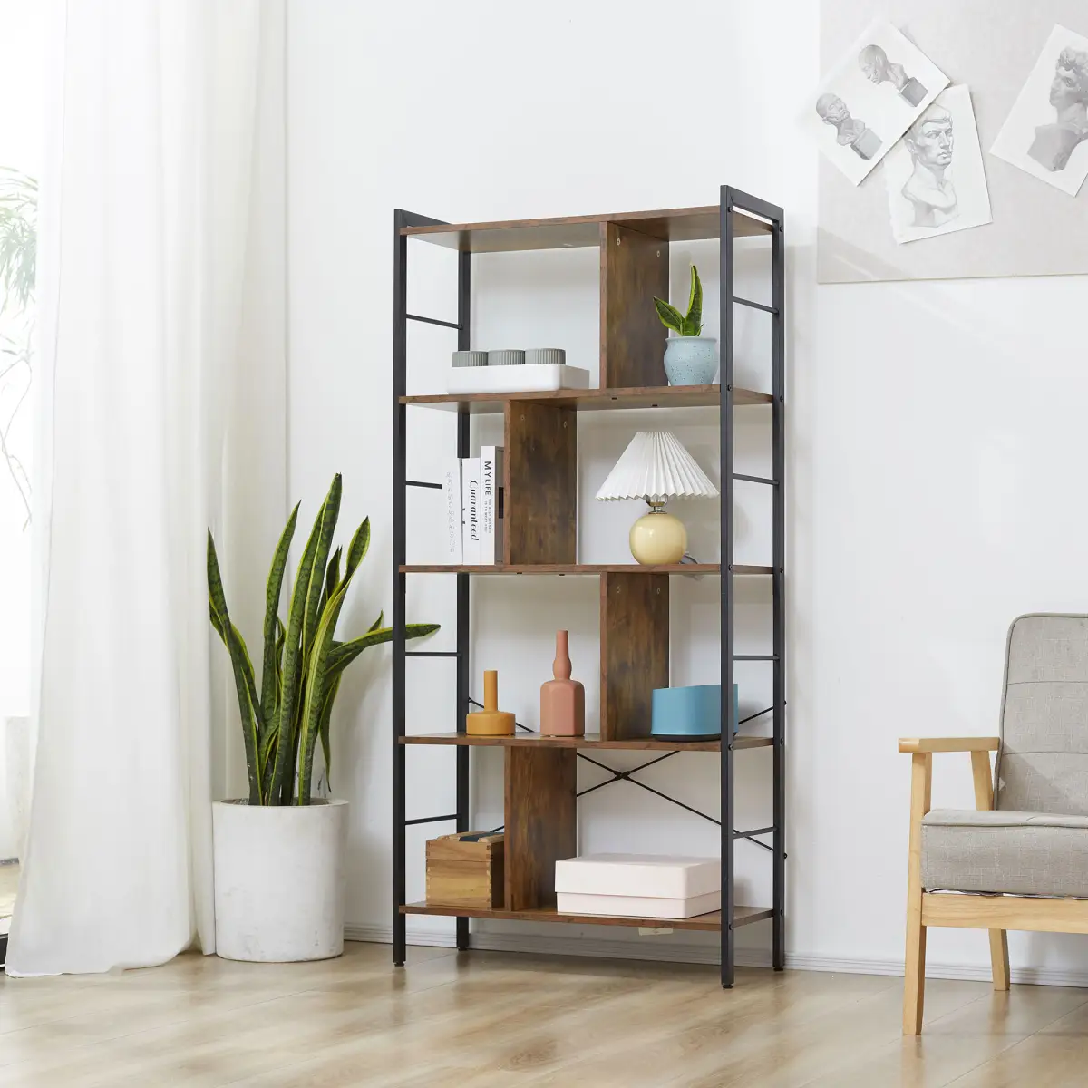 Unbranded Industrial Storage Shelf Bookcase Closet Floor Standing Display Rack - Wine Rack