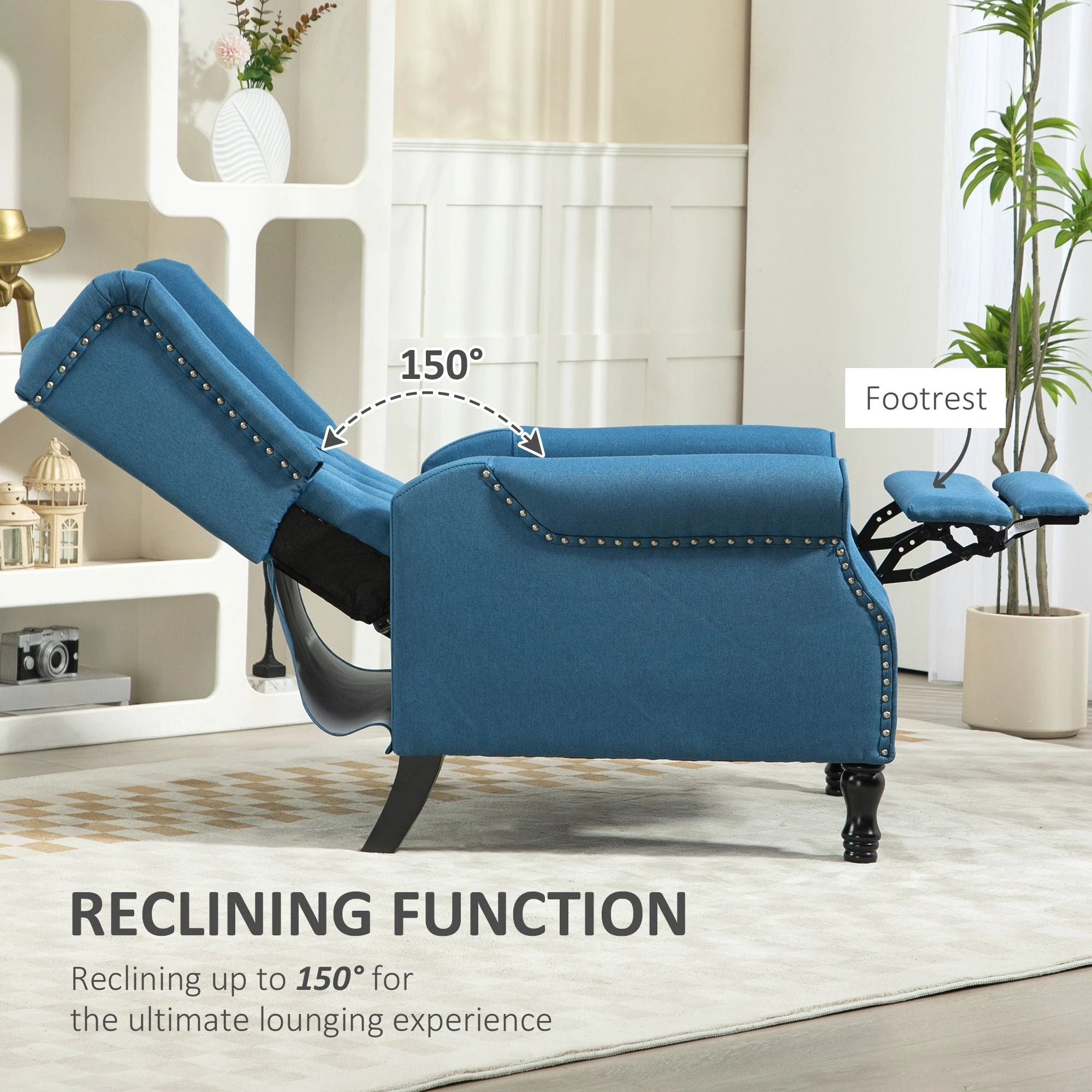 HOMCOM Manual Reclining Armchair Recliner with Footrest by HOMCOM