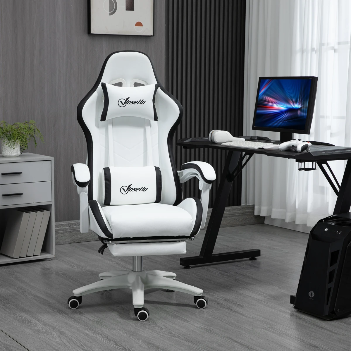 Vinsetto Racing Chair Slim Recline Footrest by Vinsetto