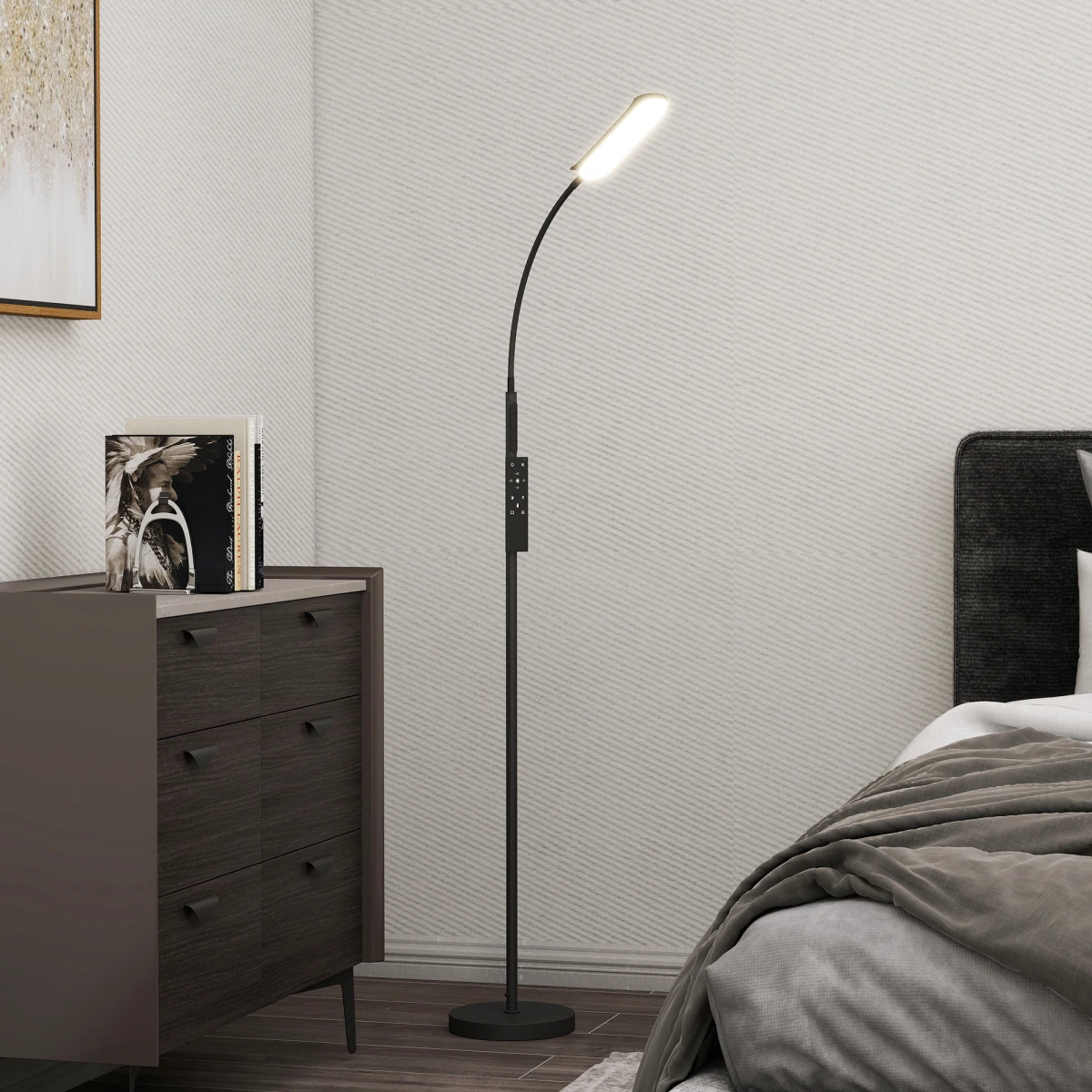 HOMCOM HOMCOM LED Floor Lamp with Magnetic Remote Control for Living Room - Lamp