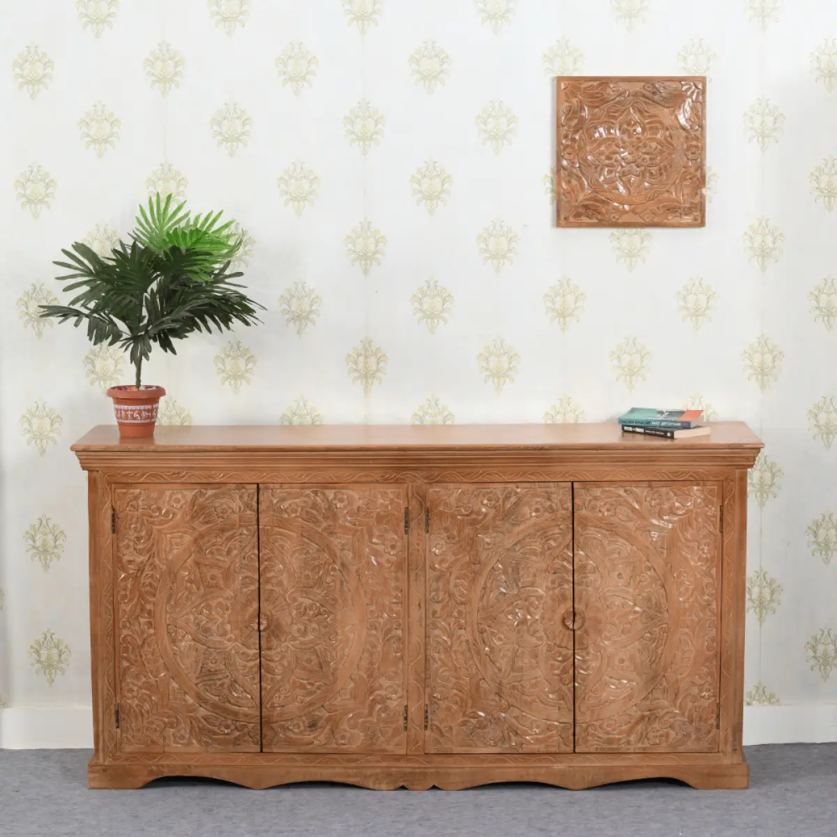 Indian Hub Artwork Mango Wood Sideboard Xl - Sideboard