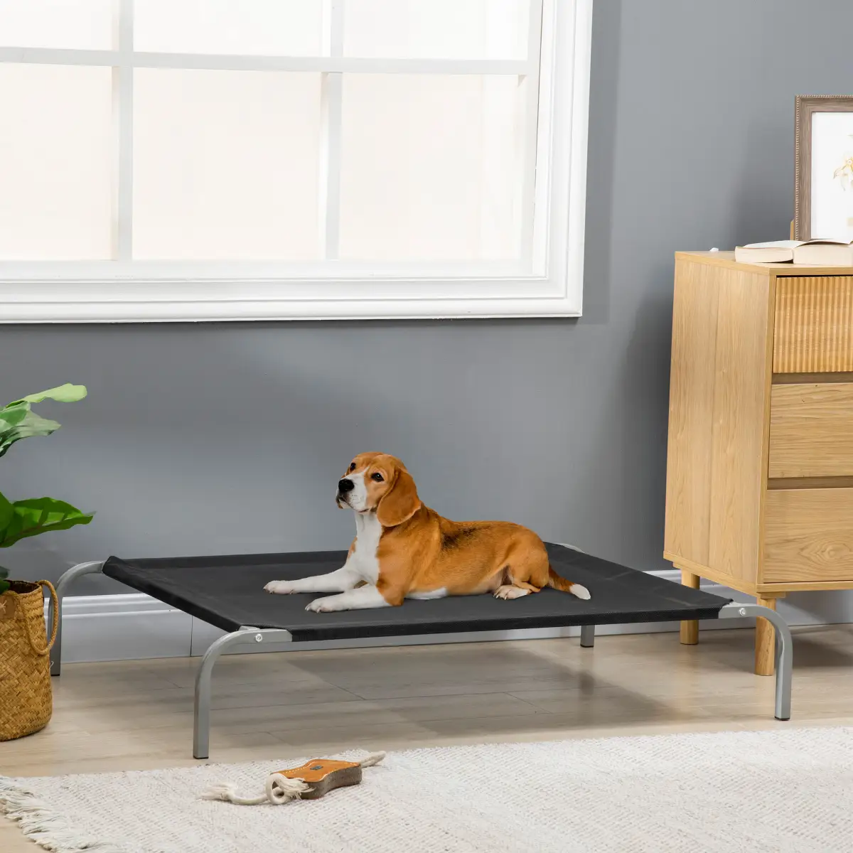 Unbranded Cooling Pet Bed Elevated Dog Bed with Non-slip Pads for Large Dogs Pawhut - Dog Beds