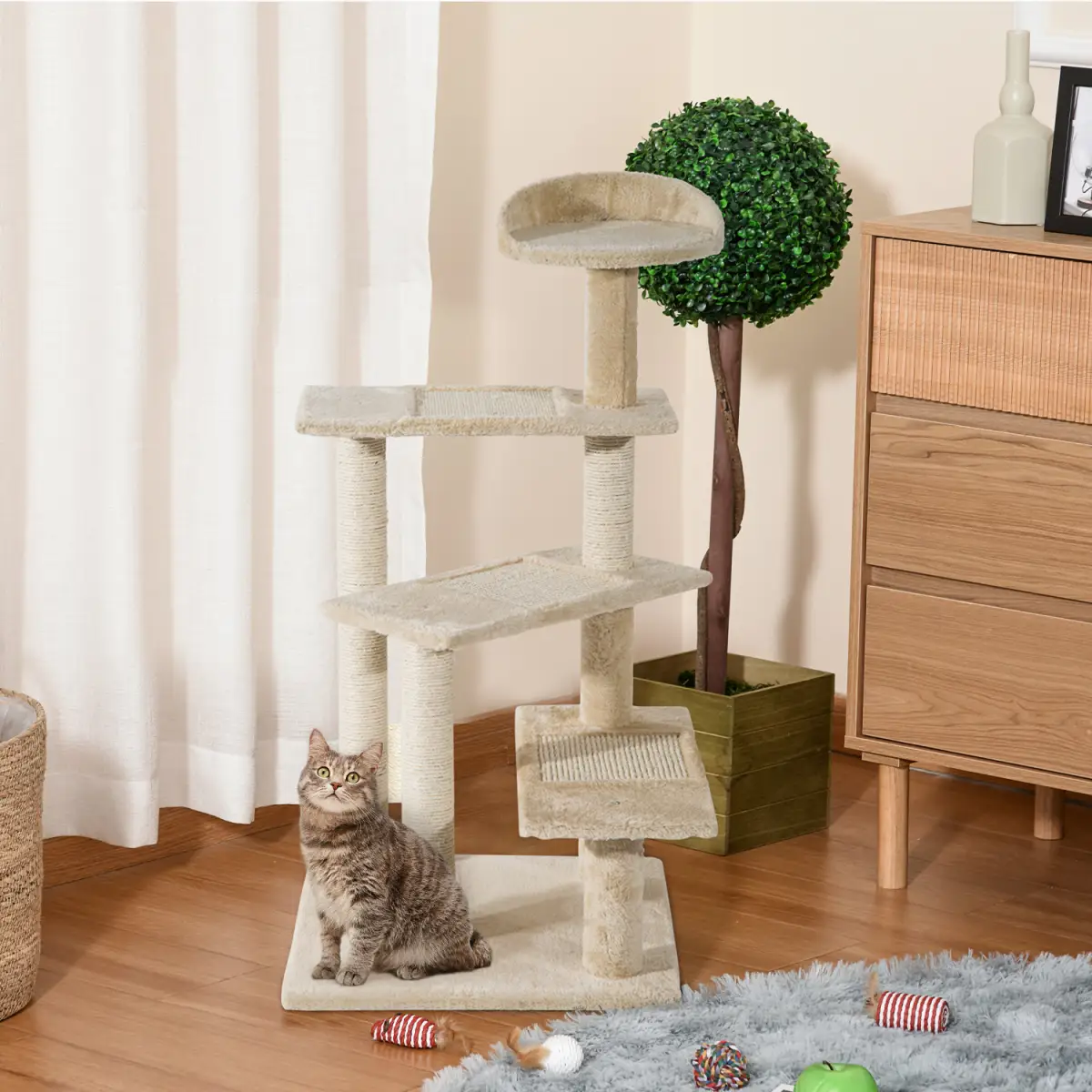 Unbranded Cat Tree Scratcher Climbing Post Kitten Pets Scratching Furniture Tower Pawhut - Cat Tree