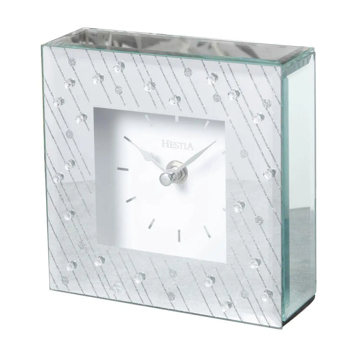 Hestia Hestia Mirror Glass Raindrop Design Mantel Clock - Clock