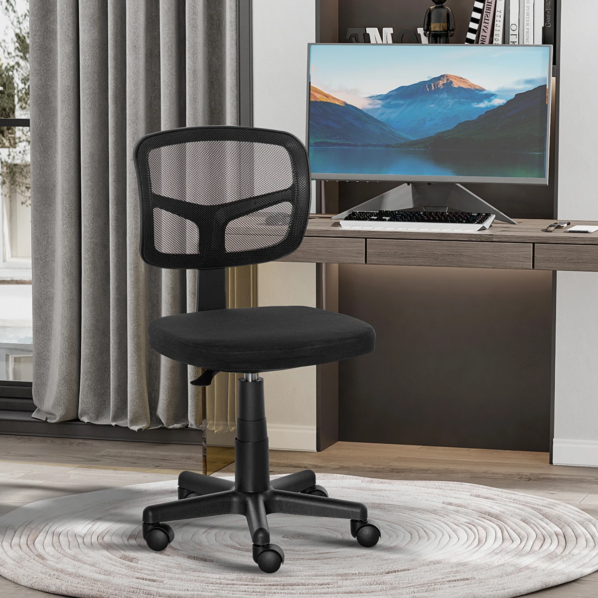 Vinsetto Office Chair Small Armless Ergonomic Breathable Mesh Back For Small Home Office by Vinsetto