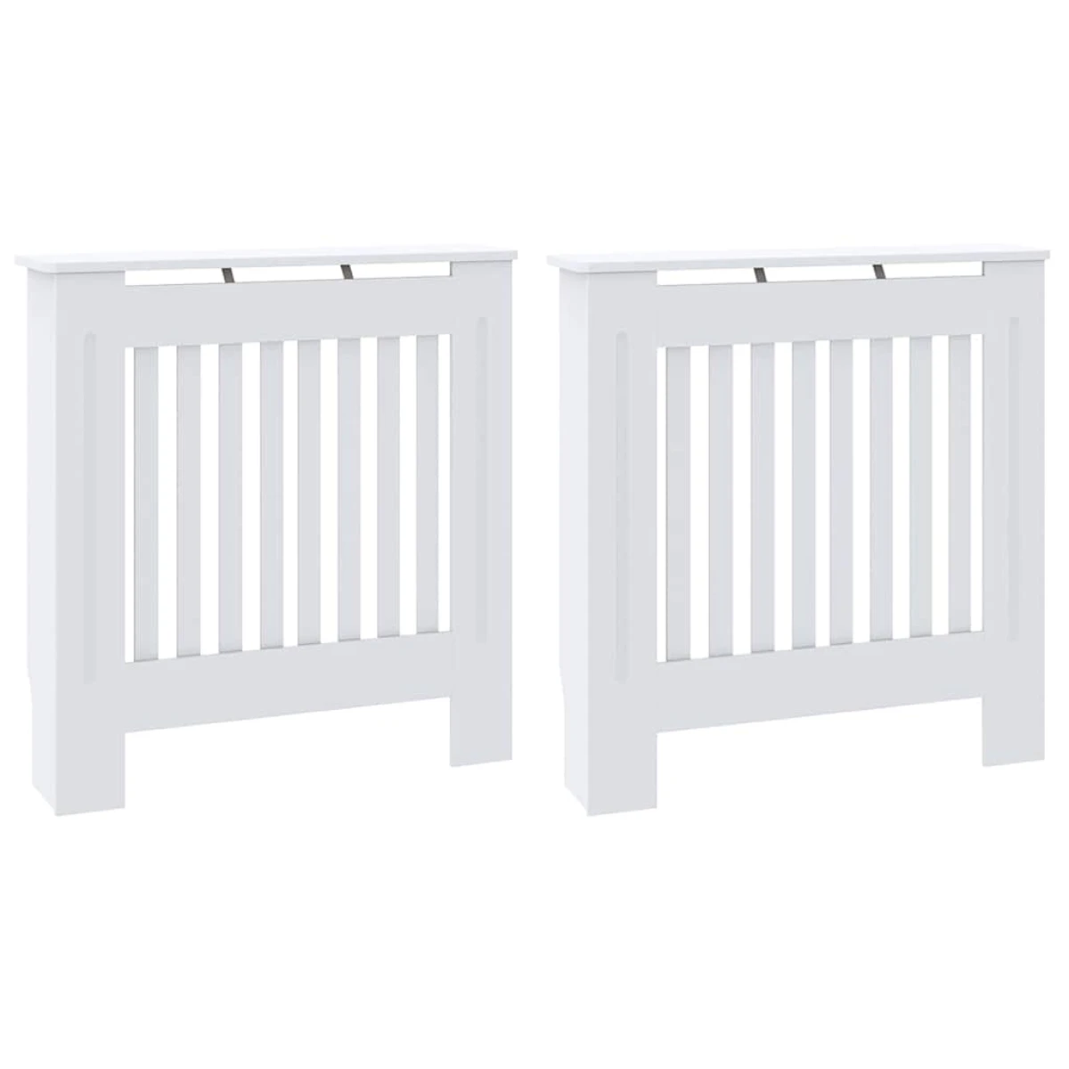 vidaXL vidaXL Radiator Cover 78 By 19 By 81.5 Cm Engineered Wood White Finish For Living Room Decor - Radiator