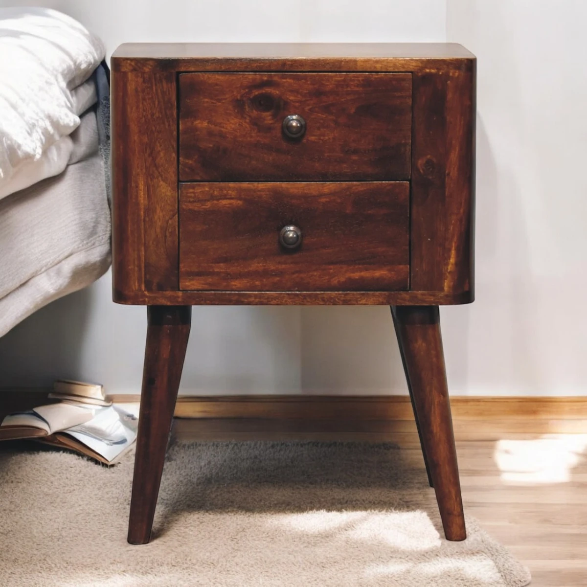 Artisan Bedside Table Mango Wood 2-Drawer Bedroom by Artisan Furniture