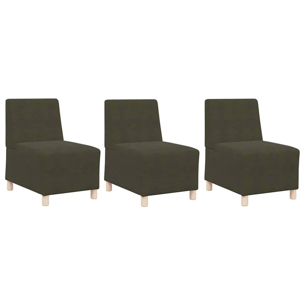 VidaXL Armless Sofa Chair 55x74x82 Green Faux Suede Lounge by vidaXL