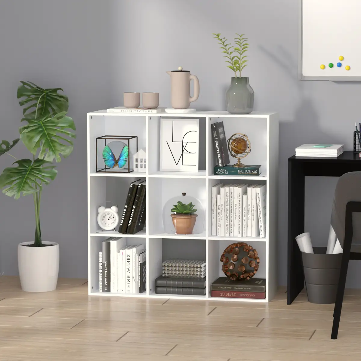 Unbranded 9 Cube Storage Cabinet Bookcase Bookshelf Home Office Shelf, White - Bookcase