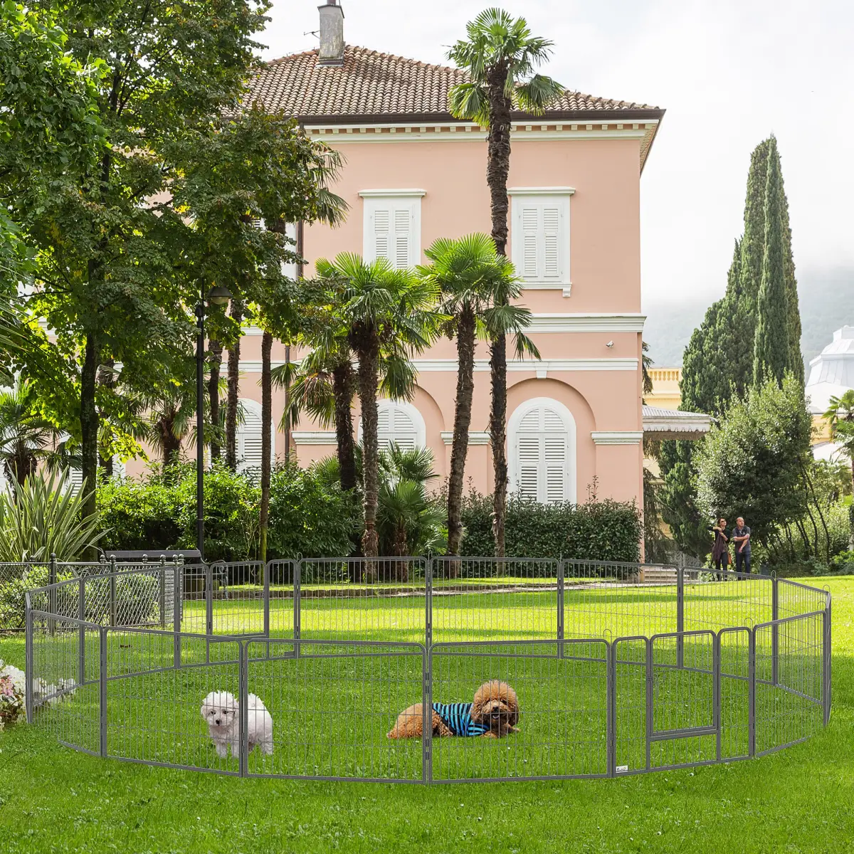PawHut Heavy Duty Dog Pen with 2 Doors, 16 Panels Dog Playpen Puppy Pen, 60H cm - Pet Playpen