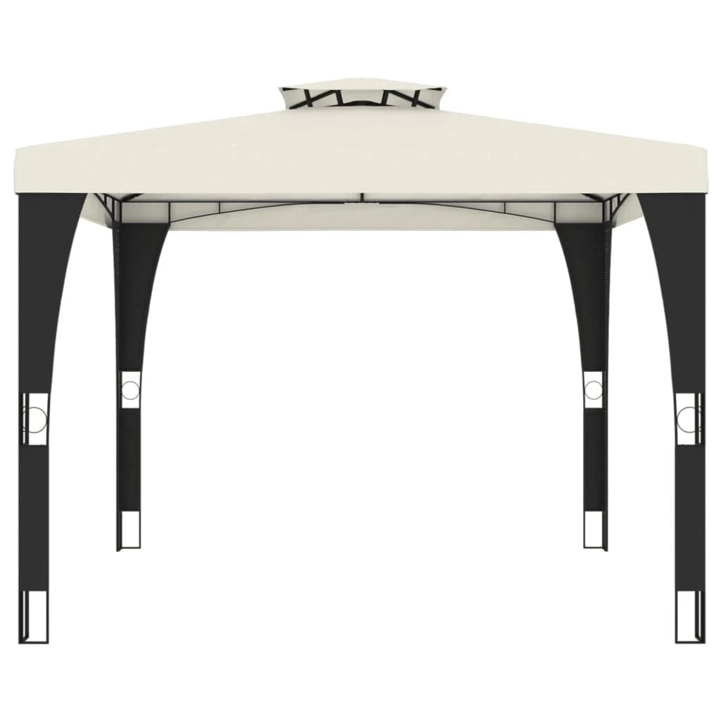 vidaXL Gazebo with Double Roof Cream 2.98x2.98 m Steel by vidaXL