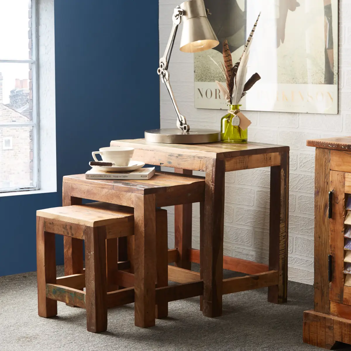 Indian Hub Coastal Nest Of 3 Tables - Nest of Tables