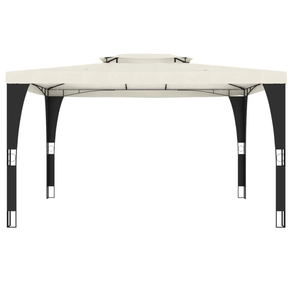 vidaXL vidaXL Gazebo with Double Roof Cream 2.98x2.98 m Steel - Gazebos