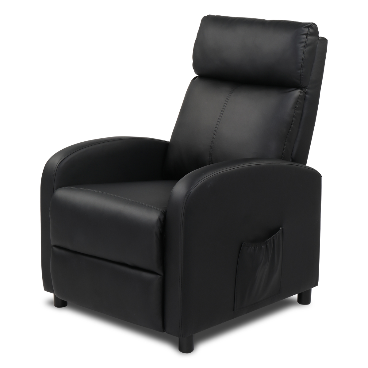 PU With 2-Point Massage Heating Function Recliner Black - from N/A