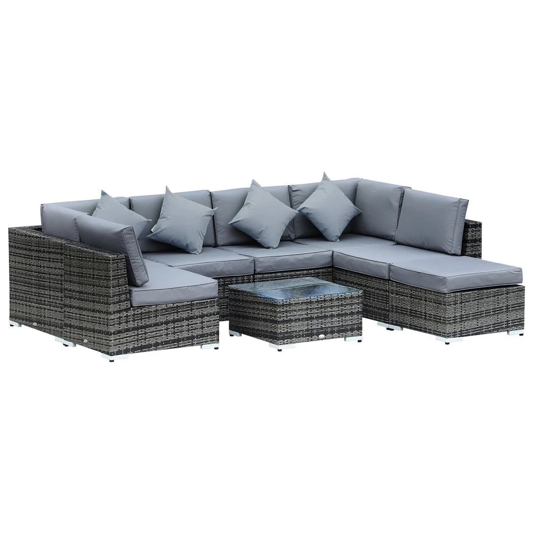8 Pcs Rattan Sofa Set W/Cushions by Outsunny