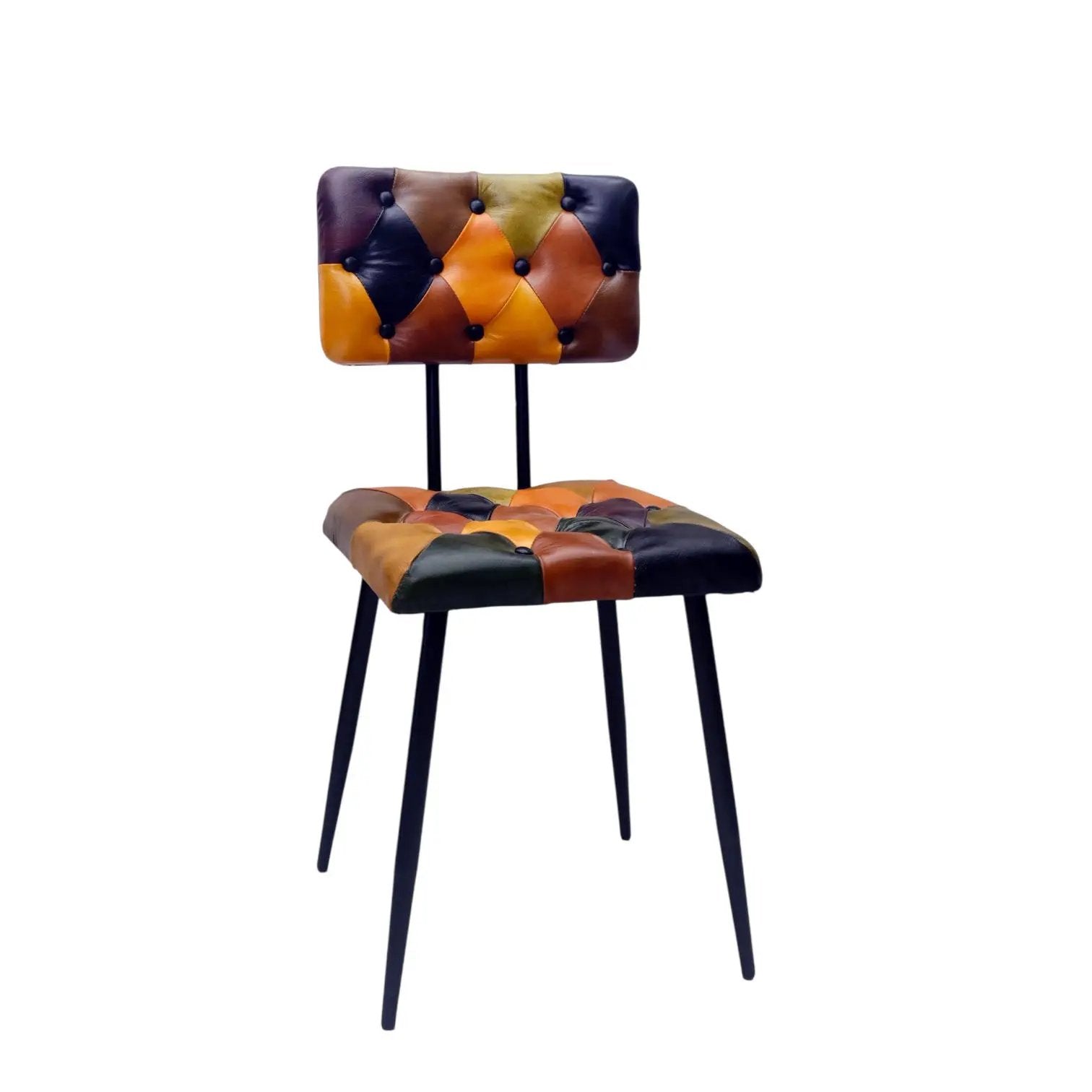 MSL 85CM LEATHER CHAIR Harlequin diamond pattern - Dining Chairs