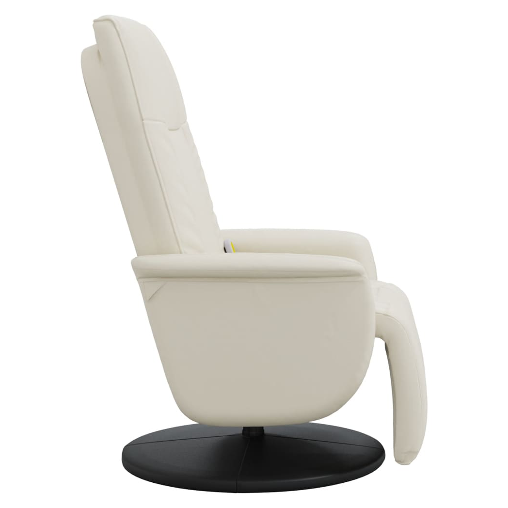 VidaXL Massage Recliner Chair Footrest Cream Leather by vidaXL