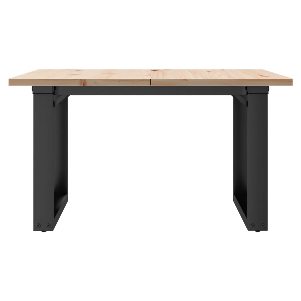 VidaXL Coffee Table 70x70x40 cm O Frame Solid Pine Wood Cast Iron For Living Rooms by vidaXL