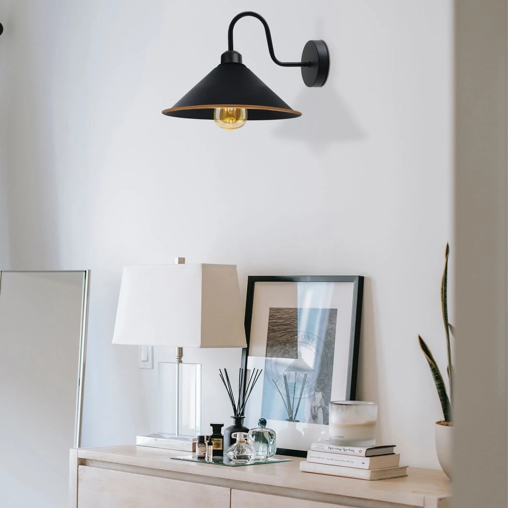 Un-branded Black Gold Wall Light Fixture Standard Dimmable Home Decor - Wall Lights
