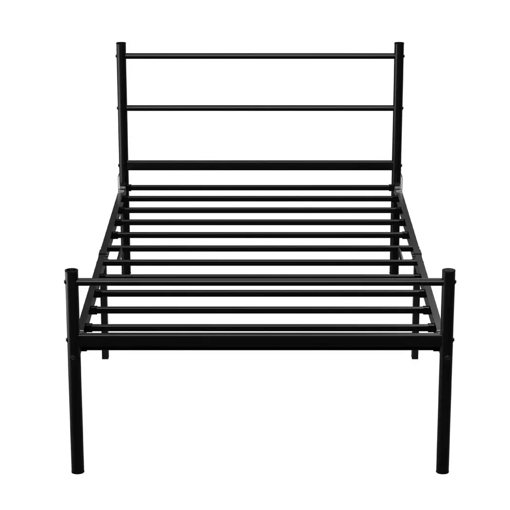 House of Home Extra Strong Single Metal Bed Frame In Black - Improved - Bed Frames