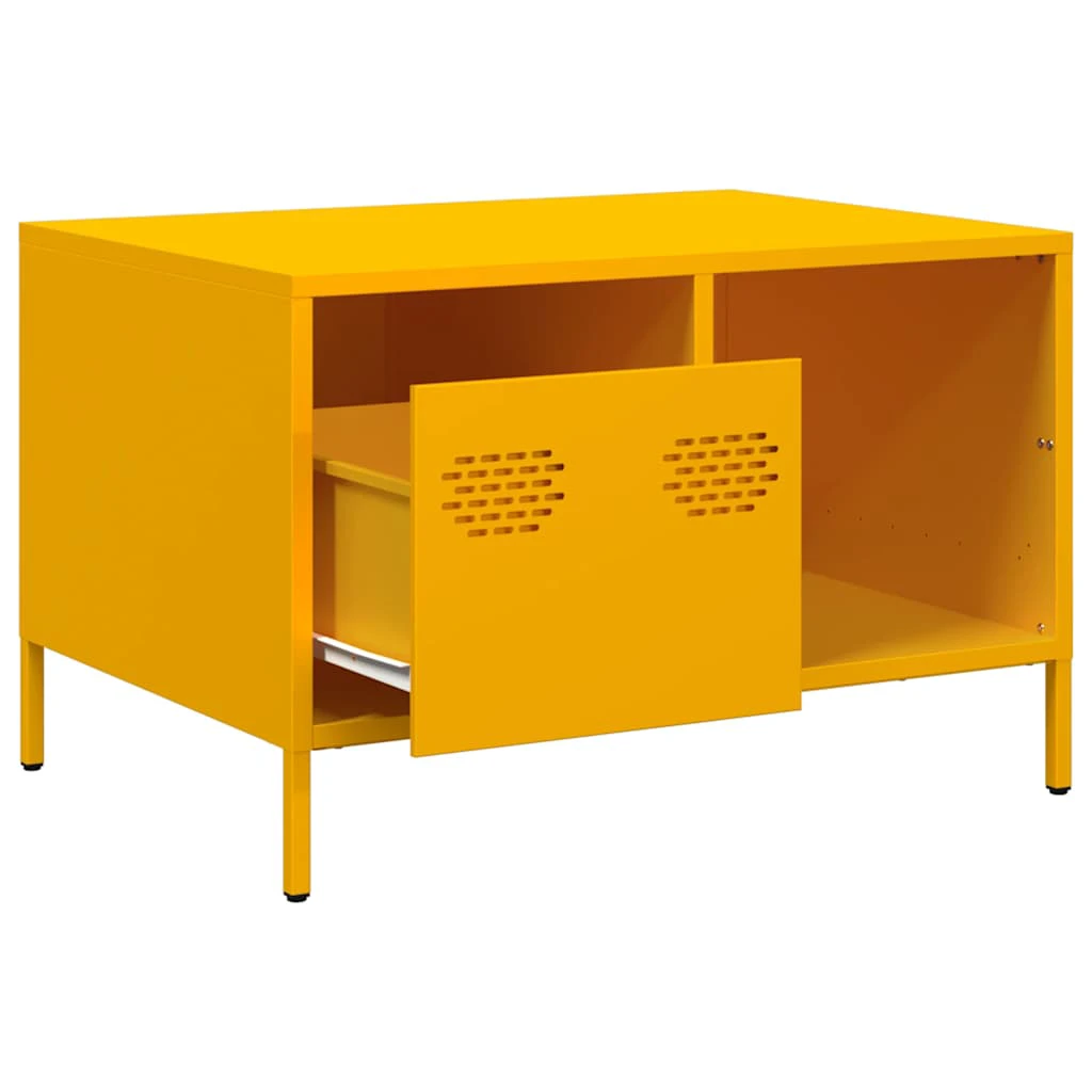 vidaXL VidaXL Coffee Table 68.5x50x43.5 cm Mustard Yellow Cold Rolled Steel Industrial Living Room - Coffee Table