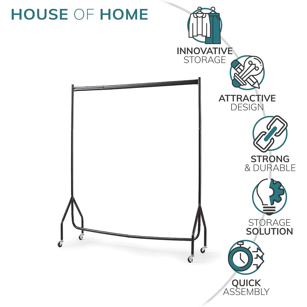 Direct Online Houseware Extra Heavy Duty Clothes Rail 6ft By 5ft Pop Clip Home Use - Wardrobe