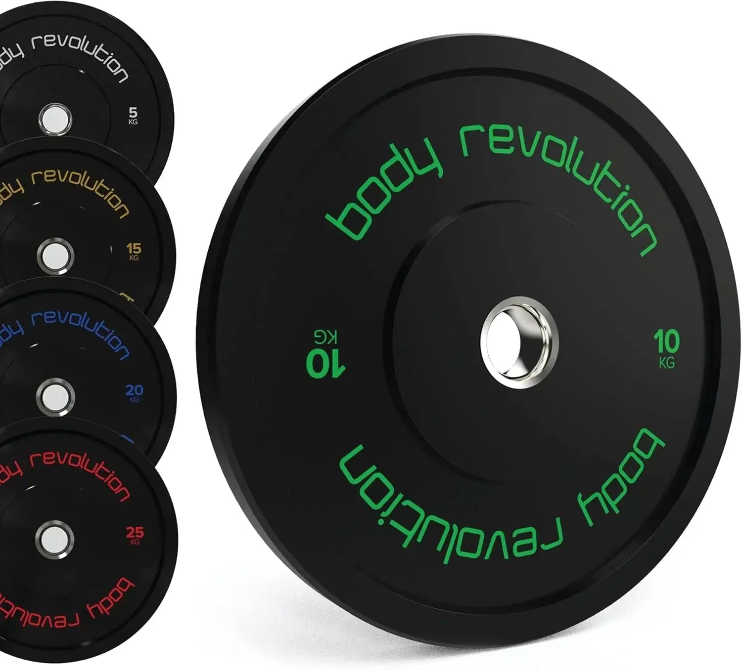 Monster Shop Body Revolution 2 x 10kg Black Olympic Bumper Plates -