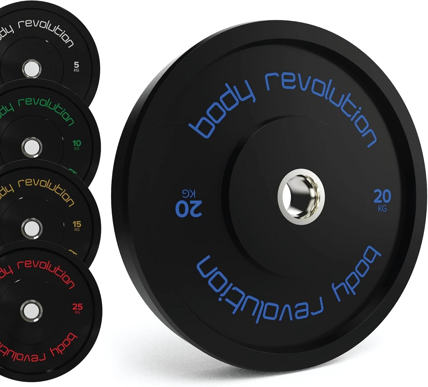 Monster Shop Body Revolution 2 x 20kg Black Olympic Bumper Plates -