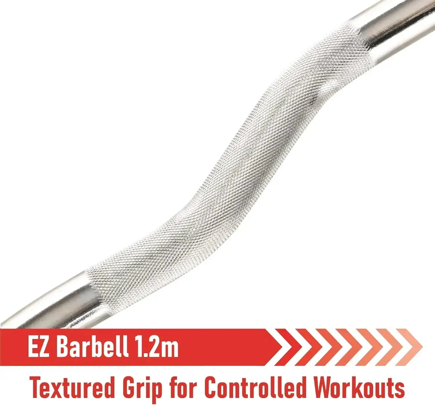 Monster Shop Body Revolution 1.2m EZ Barbell Bar with Spring Collars -