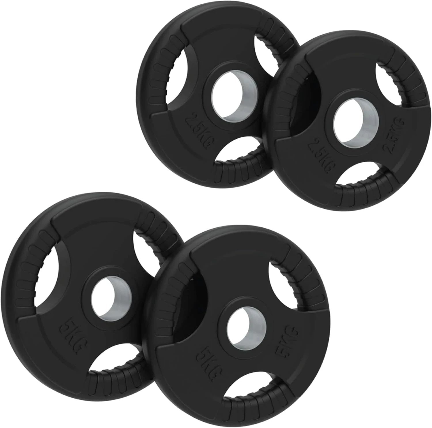 15kg Bundle Olympic Tri-Grip Rubber Weight Black Plates by Monster Shop