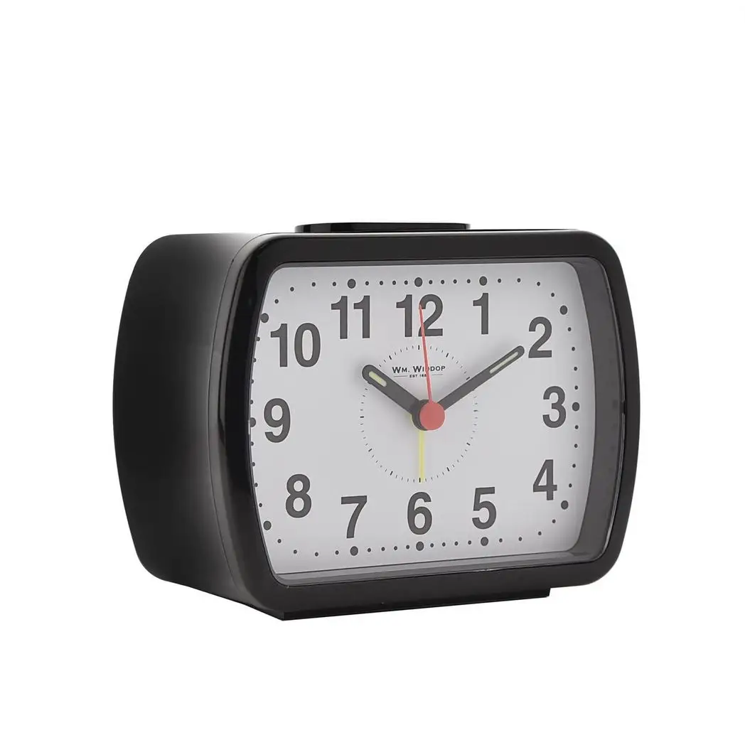 Widdop Wm.Widdop Qtz Alarm Clock Bell Oblong Blk/Green Dial 5184B - Clock