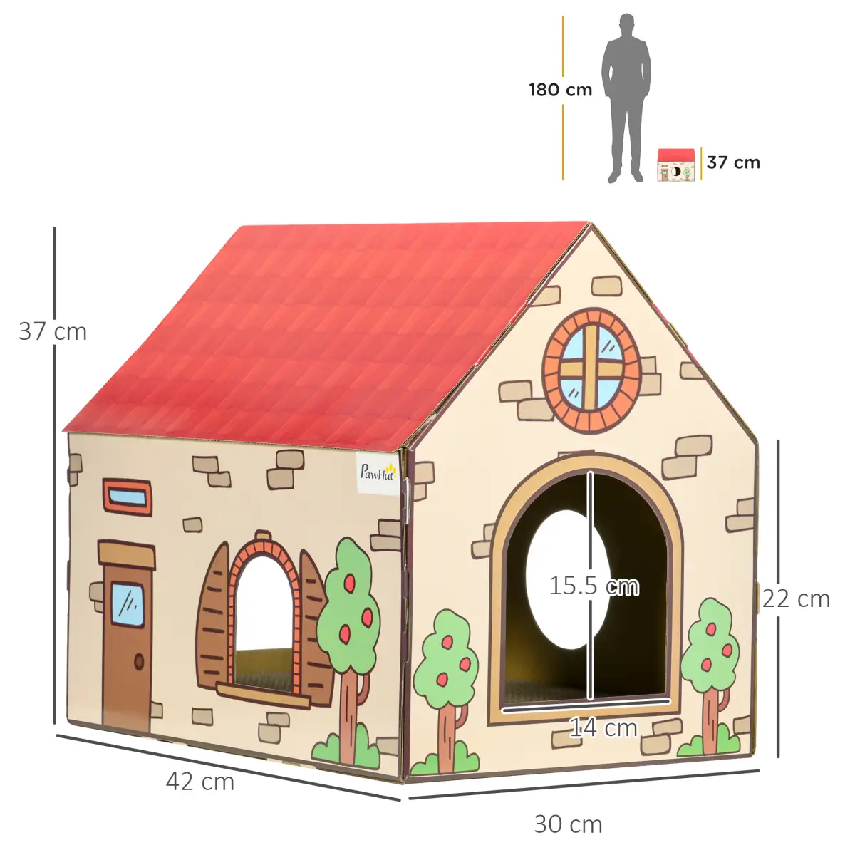 PawHut PawHut Cardboard Cat House, Recyclable Corrugate Scratcher for Indoor Cats - Cat House