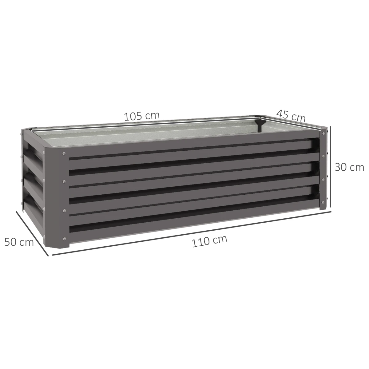 Outsunny Outsunny Planter Box Two Pack Galvanised Steel Patio - Planters