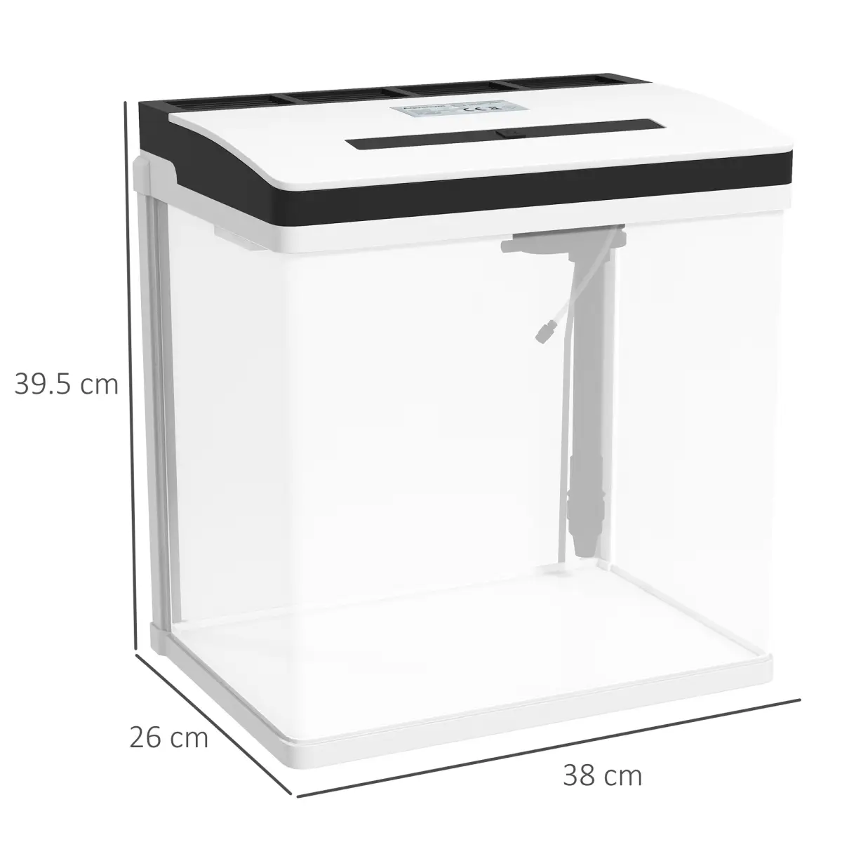 PawHut PawHut Aquarium 28L Glass Fish Tank w/ Filter, LED Lighting, Water Pump - Aquariums