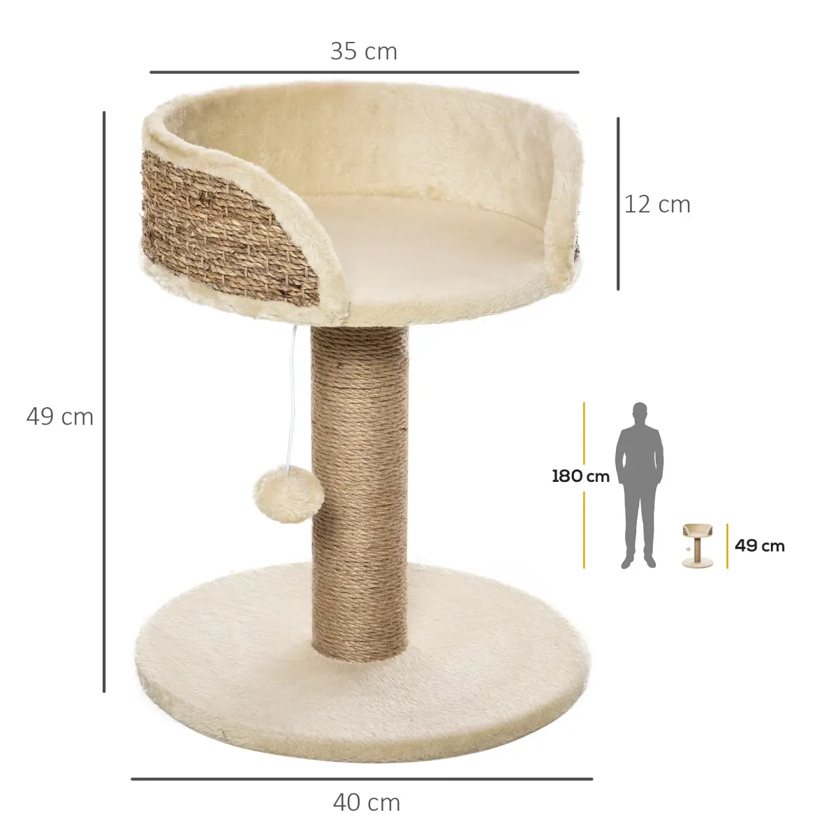 Unbranded Cat Tree Tower Activity Center Climbing Stand with Scratching Posts Pawhut - Cat Tree