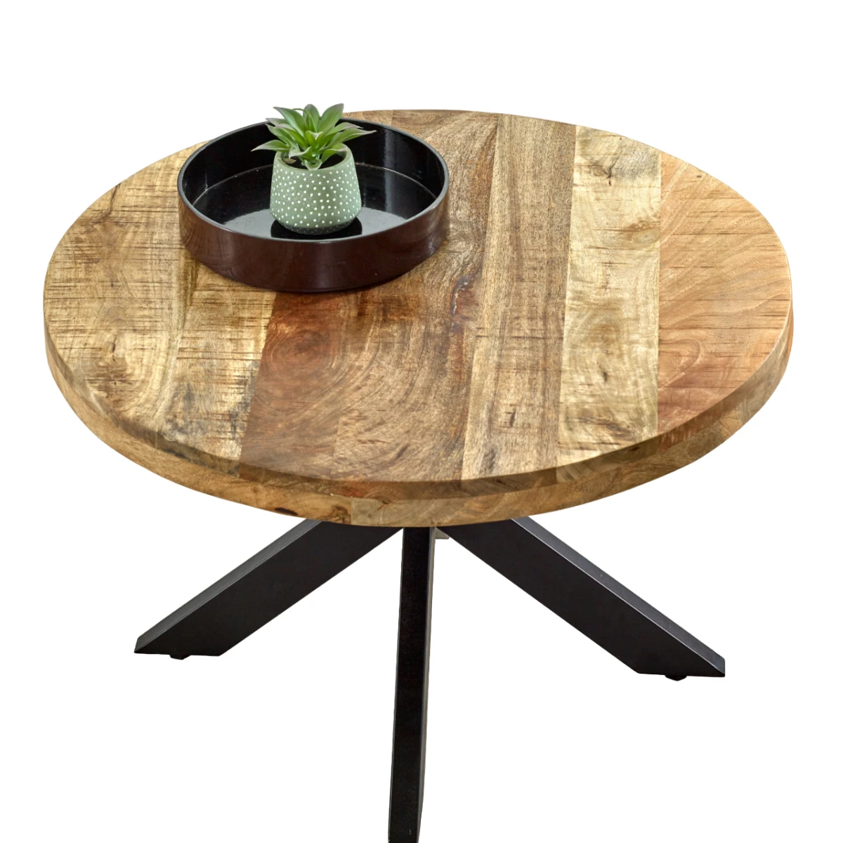 Indian Hub Surrey Mango Wood Coffee Table Metal Spider Legs - Coffee Table