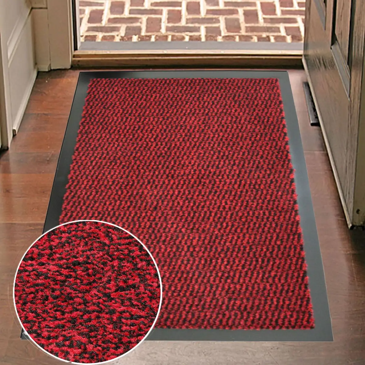 Un-Branded RED Barrier Mat 80cm x 140cm - Rug