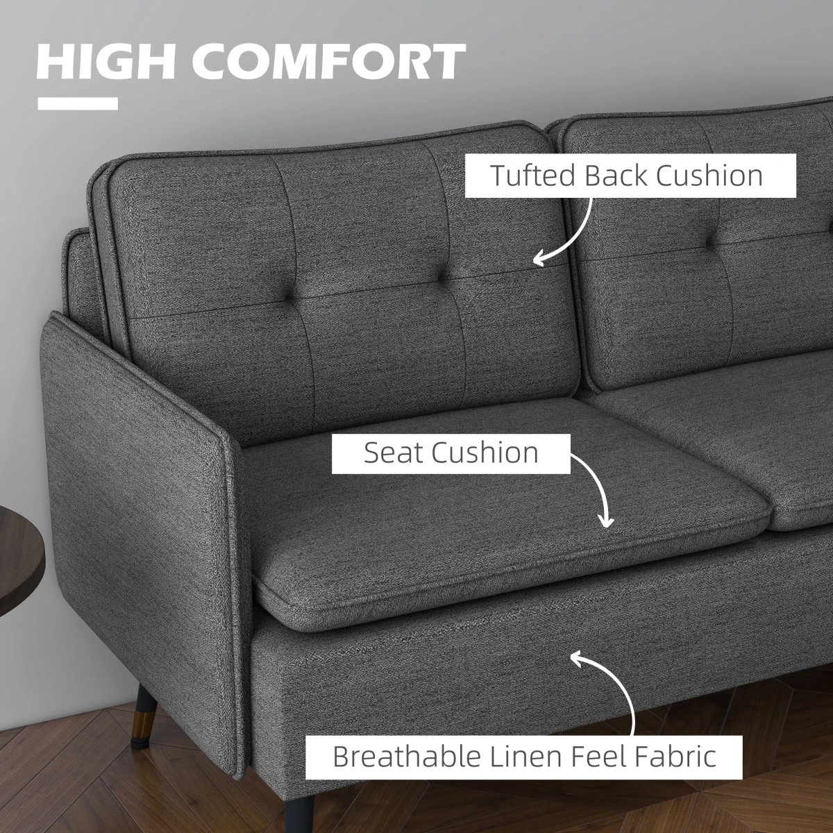 Premium Two Seater Sofa Compact Padded Comfort For Home Use by HOMCOM