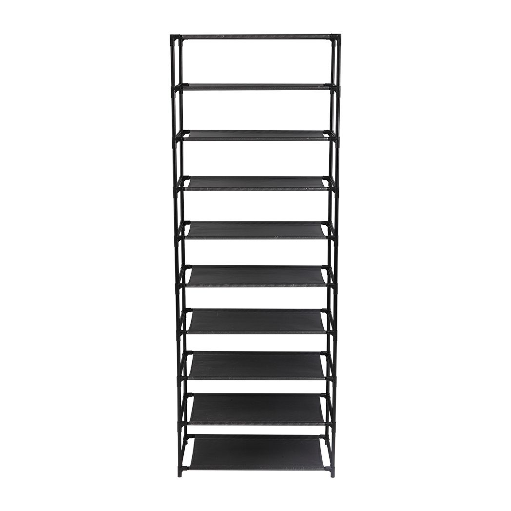 10 Tier Stackable Shoe Rack Storage Shelves - Stainless Steel Frame Holds 50 Pairs Of Shoes by N/A