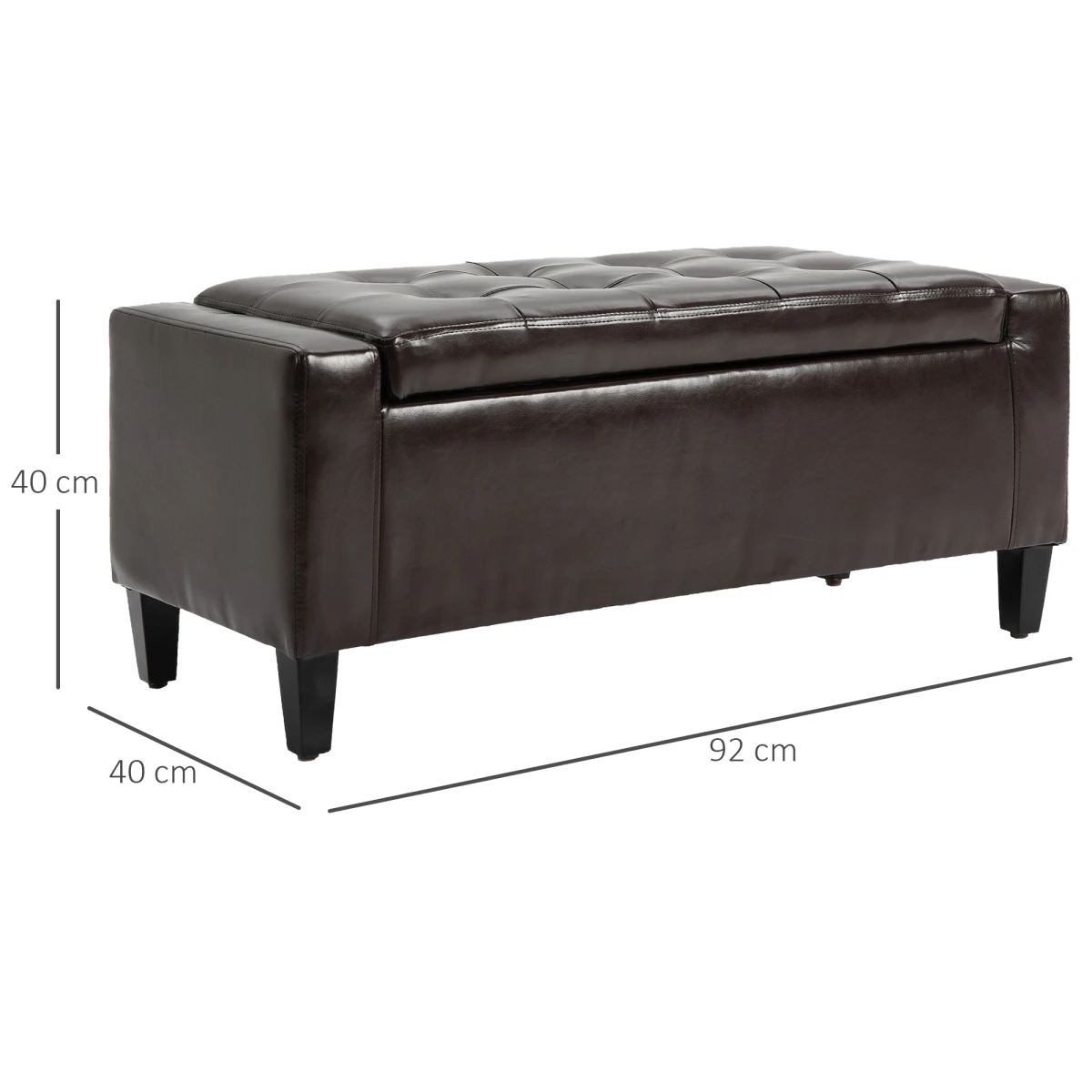 Deluxe Storage Ottoman Bench Large Tufted Lid With Inner Storage For Living Room Entryway by HOMCOM