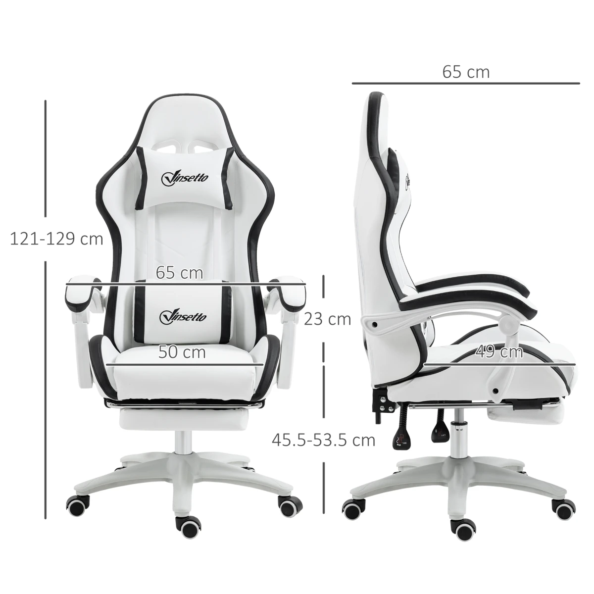 Vinsetto Racing Chair Slim Recline Footrest by Vinsetto