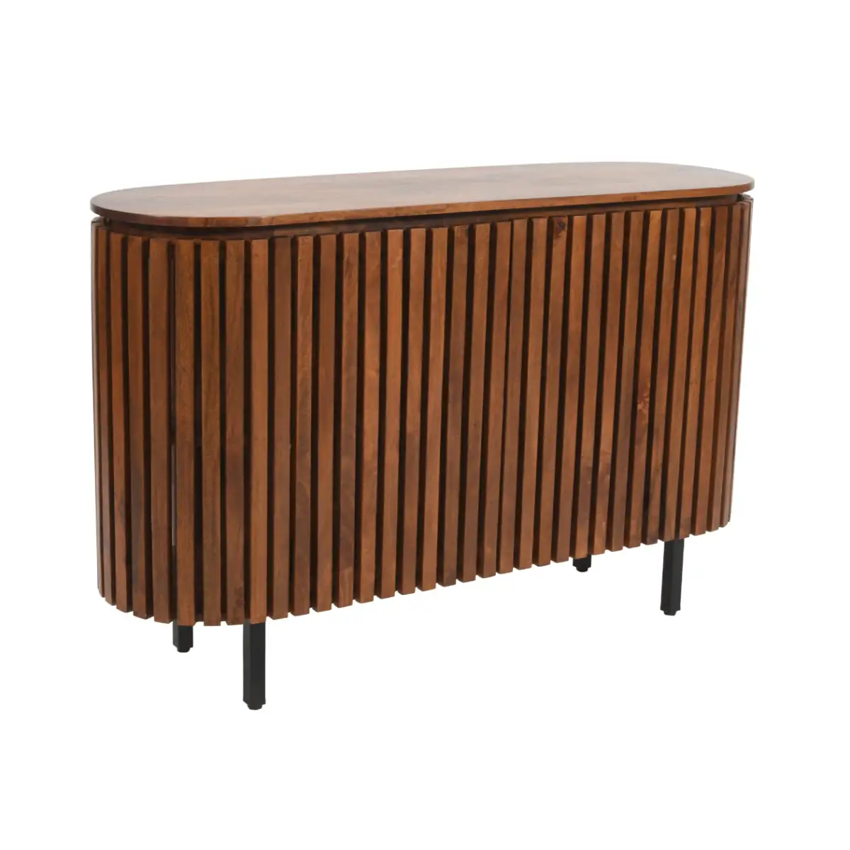 Indian Hub Slatted Mango Wood Large 2 Doors Sideboard - Sideboard