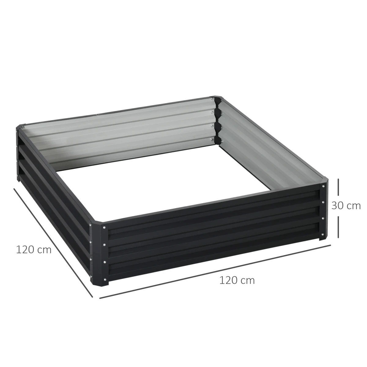 Sturdy Raised Garden Bed 120x120cm Open Bottom for Gardeners by Outsunny