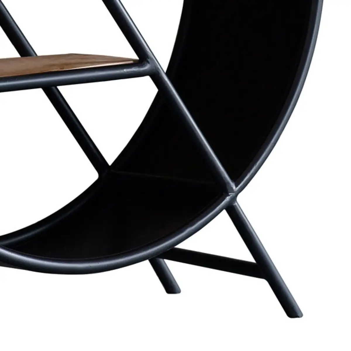 Indian Hub Cosmo Industrial Round Open Bookcase - Bookcase