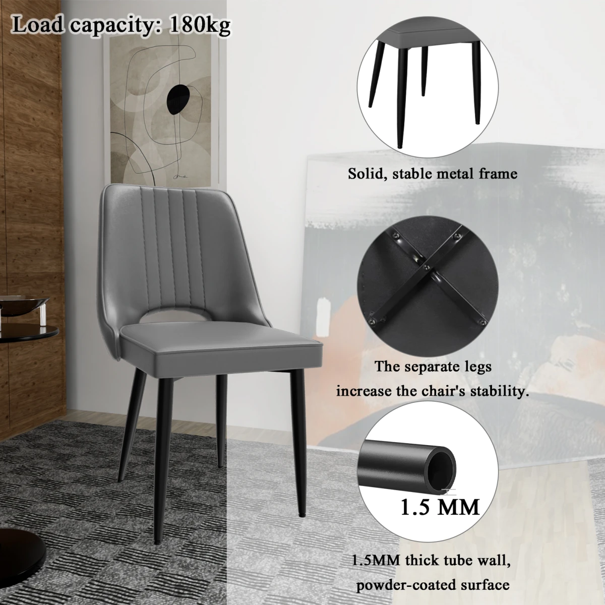 N/A TopQuality Dining Chair 18In Cutout Back Home - Dining Chairs