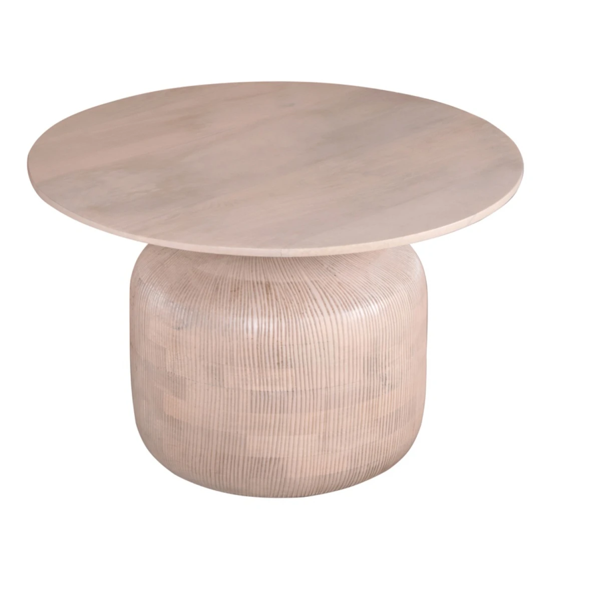 Indian Hub Valencia Round Coffee Table Large Cane Base Decor - Coffee Table